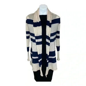 Club Monaco cashmere striped sweater open front cardigan size XS duster